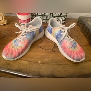 Skechers Bobs Squad Womens 10 Color Flex Sneakers Multi Color Tie Dye